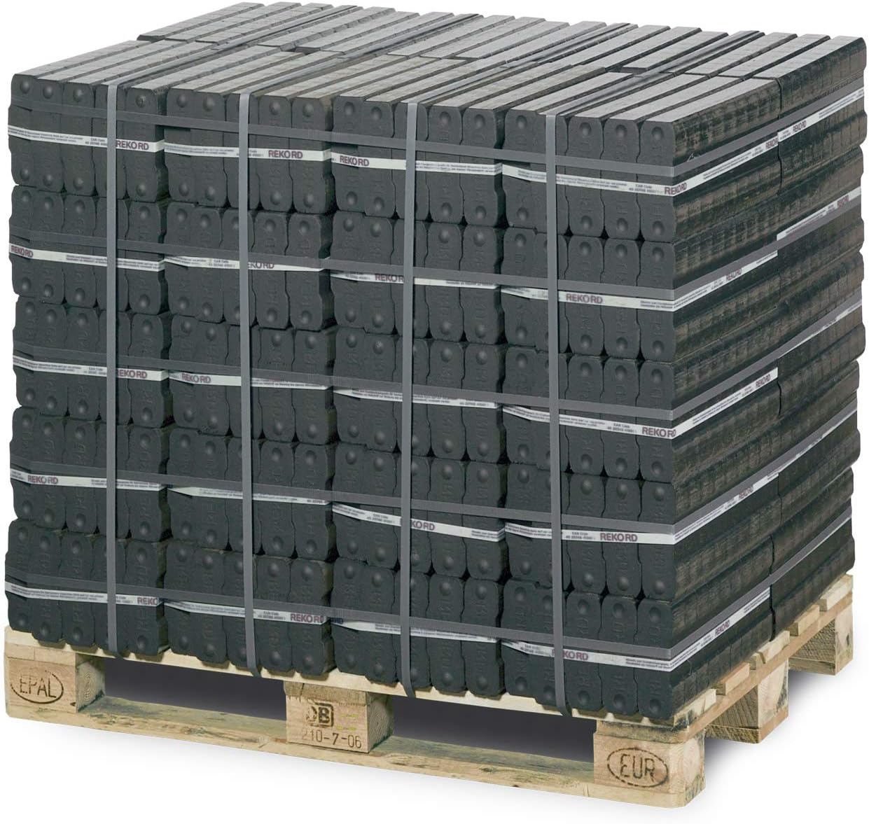 PALIGO Braunkohlebriketts 25kg x 40 Gebinde 1000kg 1 Palette Kaminbriketts Ofenbriketts Braunkohlebriketts Bündel Holzkohle Gluthalter Schallplatte