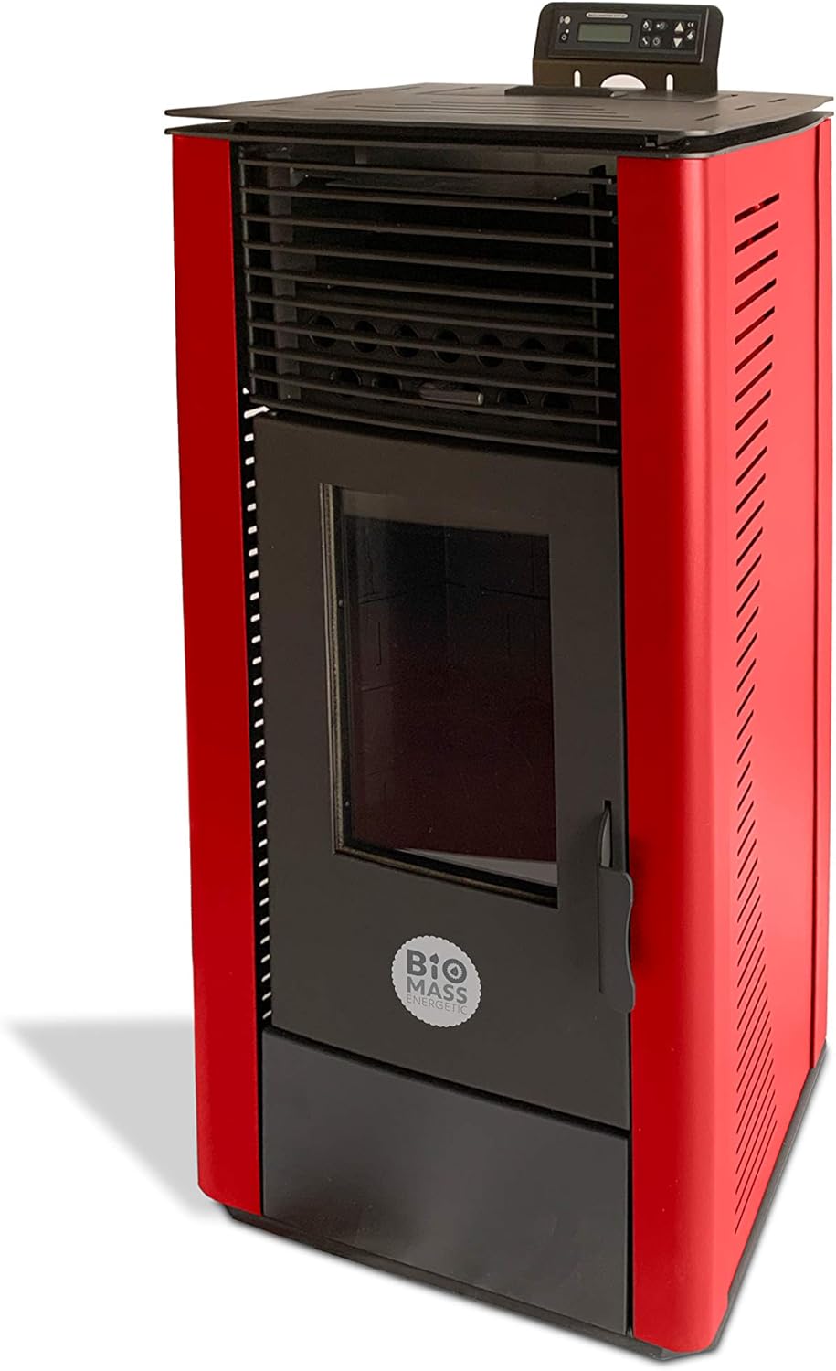 Biomasse-Energieofen Pellet Rico 12 kW Rot [Energieklasse A++]