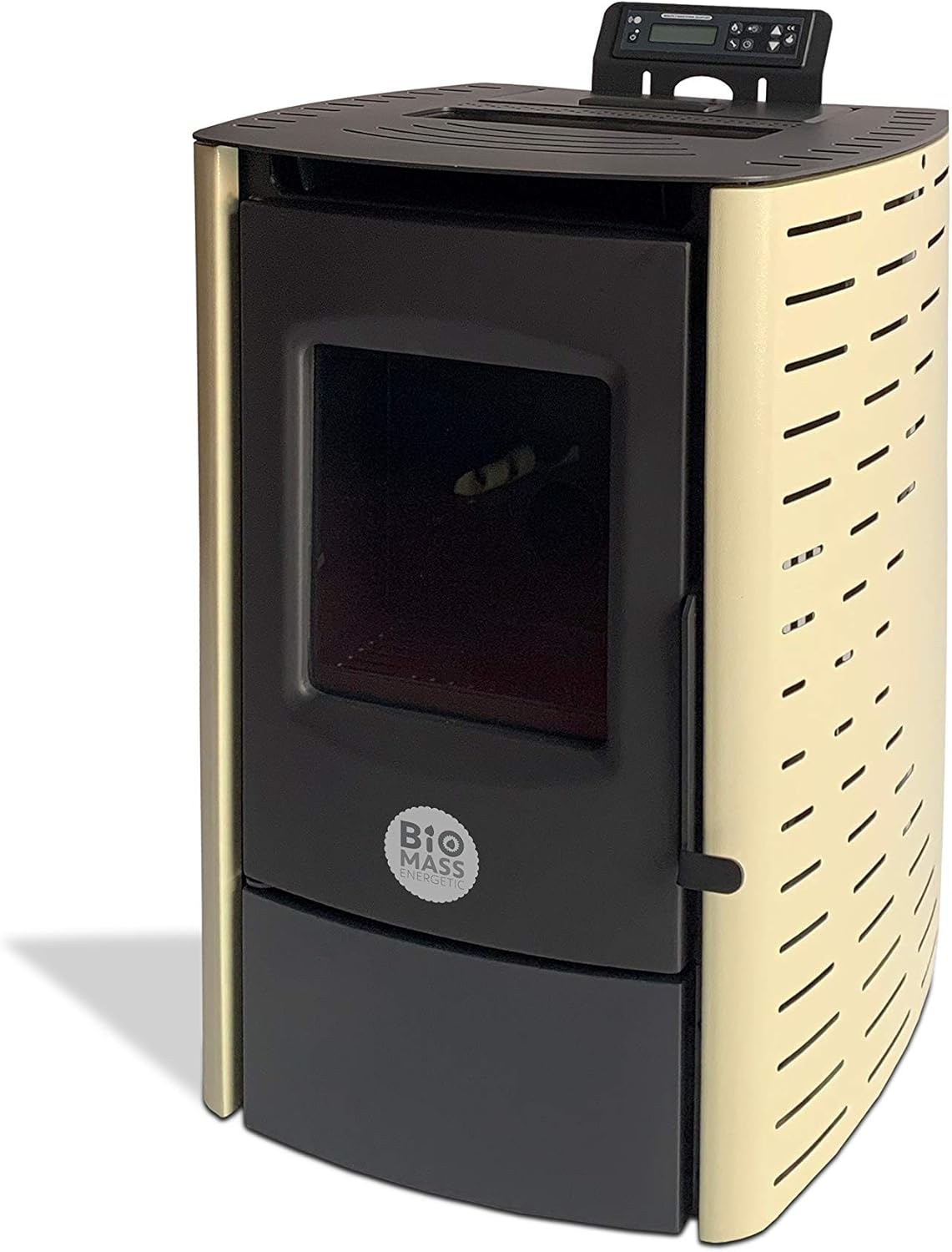 Biomasse-Energieofen Pelet Eco 7 kW, Weiß [Energieklasse A++]